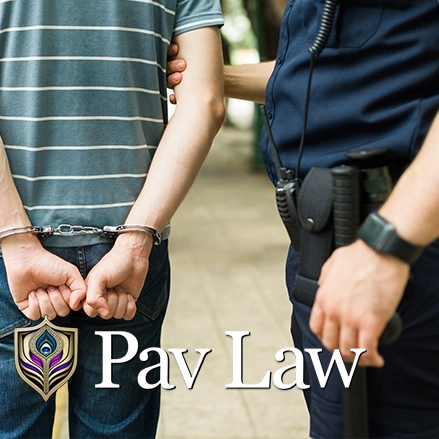 Man being arrested for misdemeanor charge