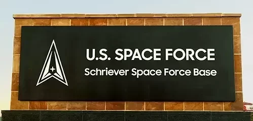 Schriever Space Force Base Entrance Sign